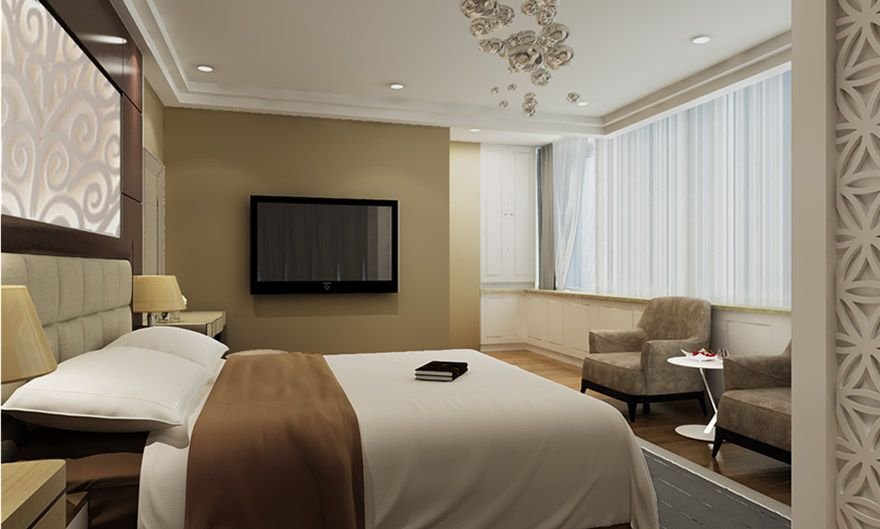 Mẫu thiết kế phòng ngủ hiện đại sang trọng với gam màu nâu đất