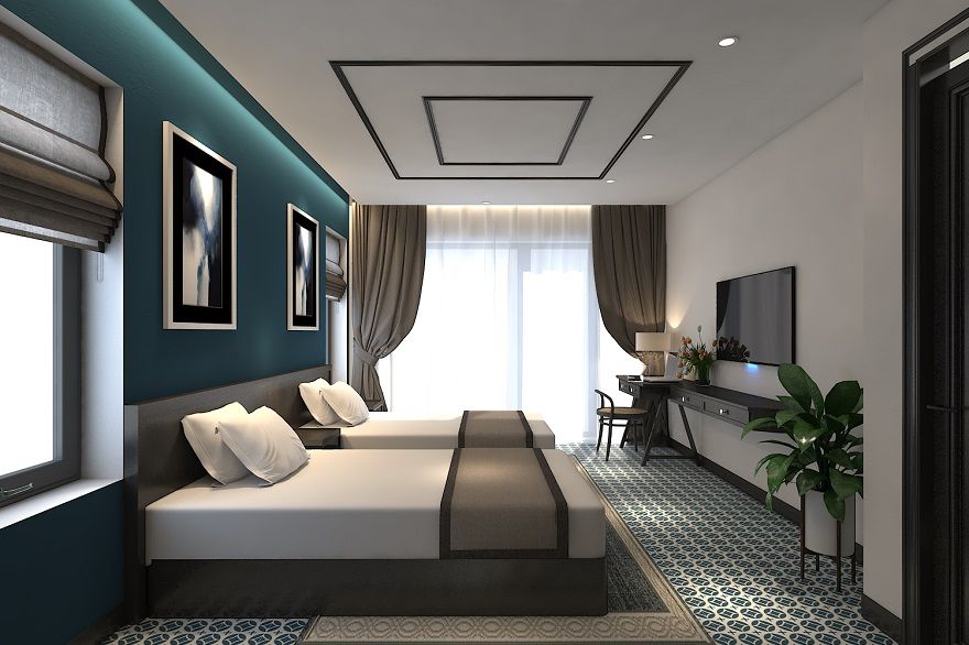 Phòng ngủ khách sạn 2 giường tại Thanh Hóa