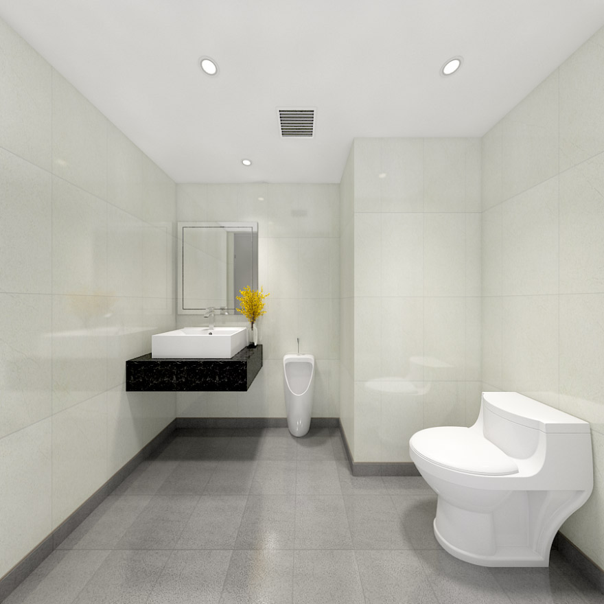 Tiêu chuẩn thiết kế nhà vệ sinh văn phòng hiện đại, đầy đủ tiện nghi