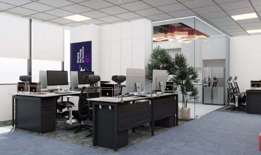 Mẫu thiết kế nội thất văn phòng làm việc Siemens