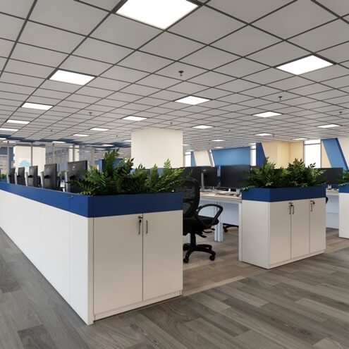 Thiết kế nội thất văn phòng Ominext hiện đại, thân thiện nhờ cây xanh