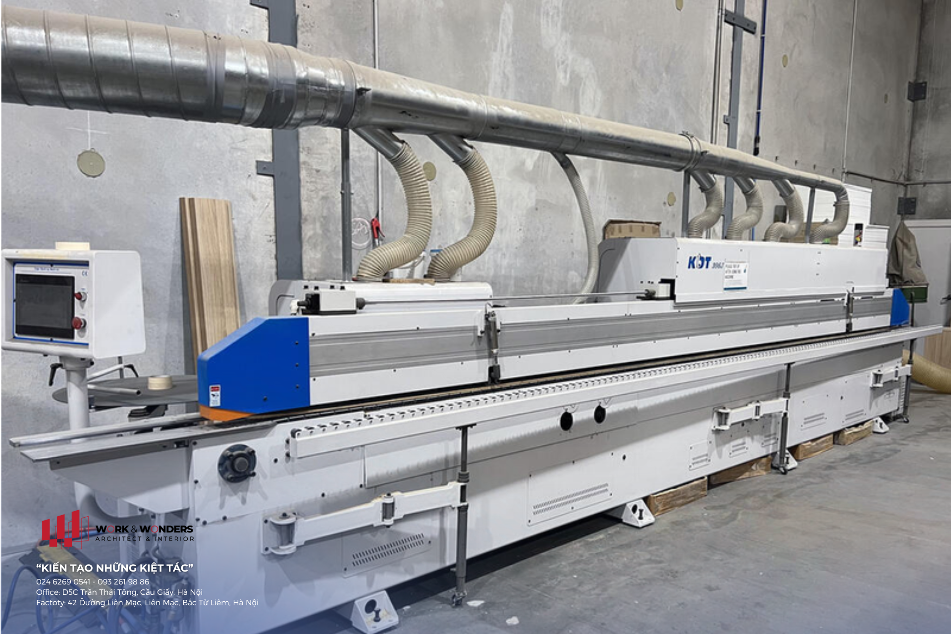 Máy dán cạnh tự động: 1 đường biên định danh thiết kế 14 Máy dán cạnh nội thất KDT_396J tại nhà máy